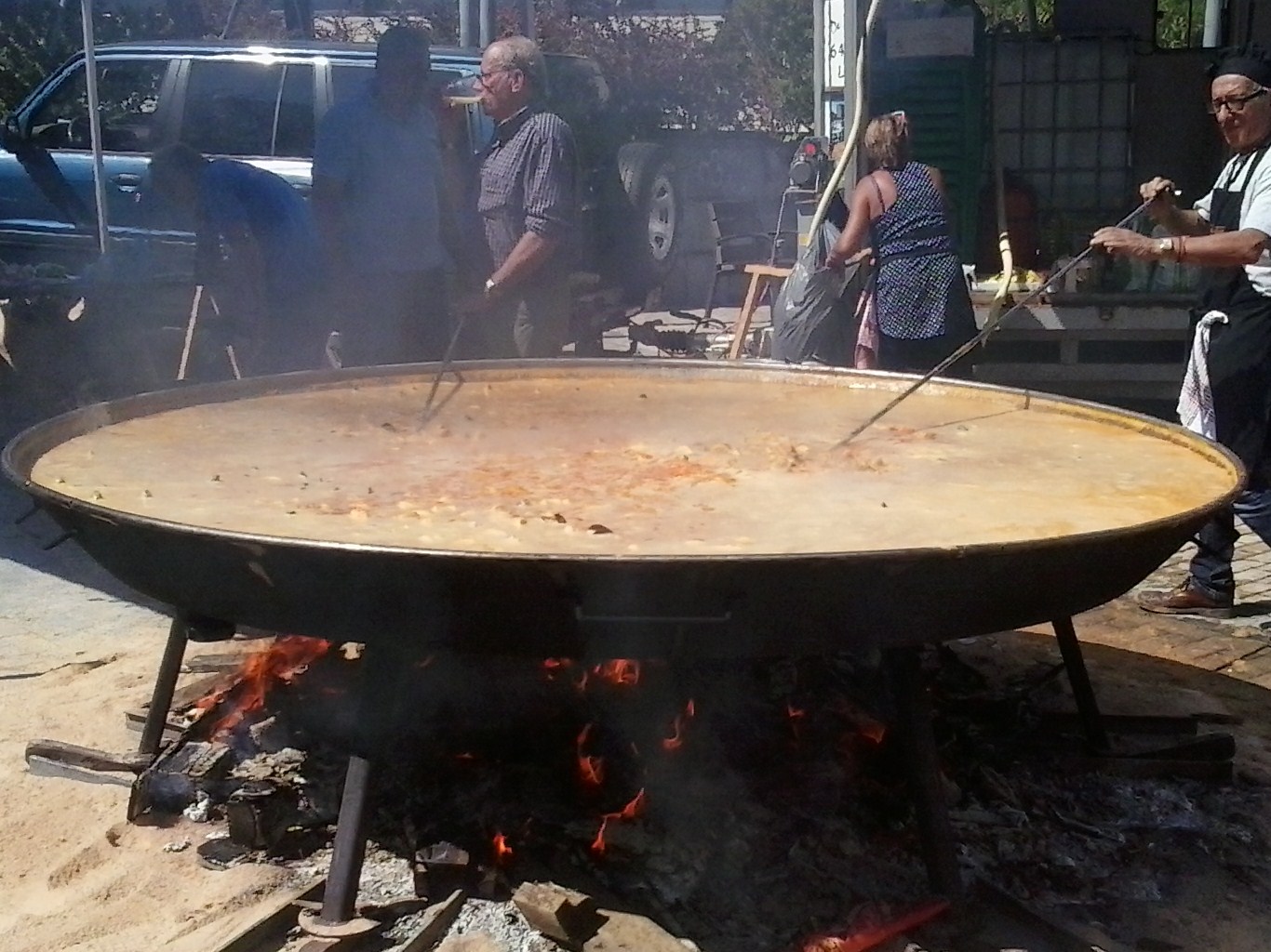 Candás, Asturias: It seems like every day is a saint day in Spain. This was the Day of Asturias. September 8, another giant paella day.